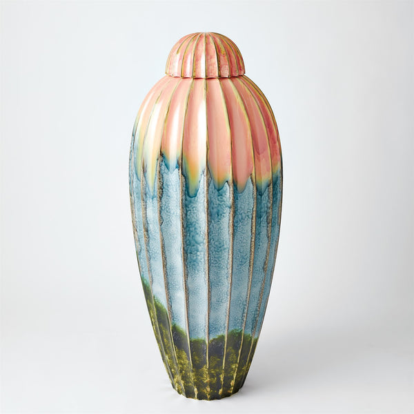 Fluted Jar w/Lid