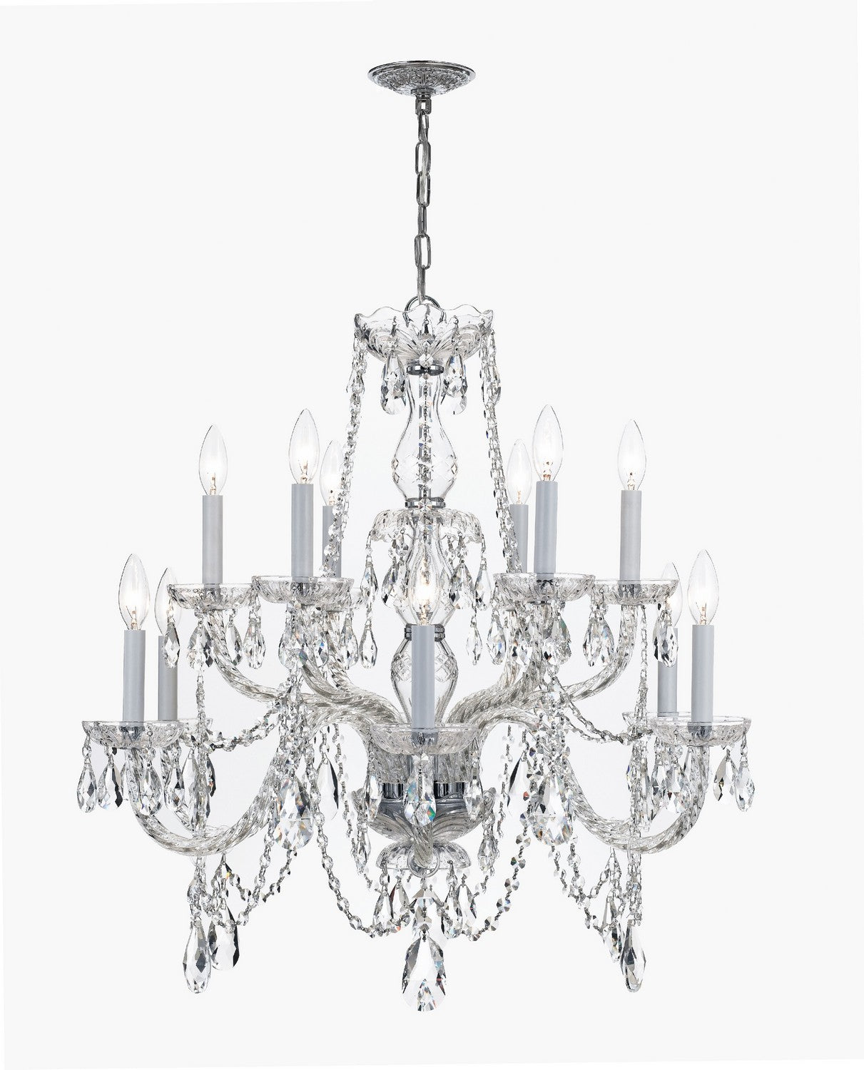 Crystorama - 1135-CH-CL-I - 12 Lumières Suspendu - Cristal traditionnel - Chrome poli