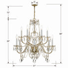 Crystorama - 1135-PB-CL-MWP - 12 Lumières Suspendu - Cristal traditionnel - Laiton poli
