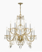 Crystorama - 1135-PB-CL-MWP - 12 Lumières Suspendu - Cristal traditionnel - Laiton poli