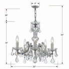 Crystorama - 4376-CH-CL-MWP - Mini lampe à cinq lumières Suspendu - Maria Theresa - Chrome poli
