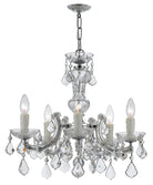 Crystorama - 4376-CH-CL-MWP - Mini lampe à cinq lumières Suspendu - Maria Theresa - Chrome poli