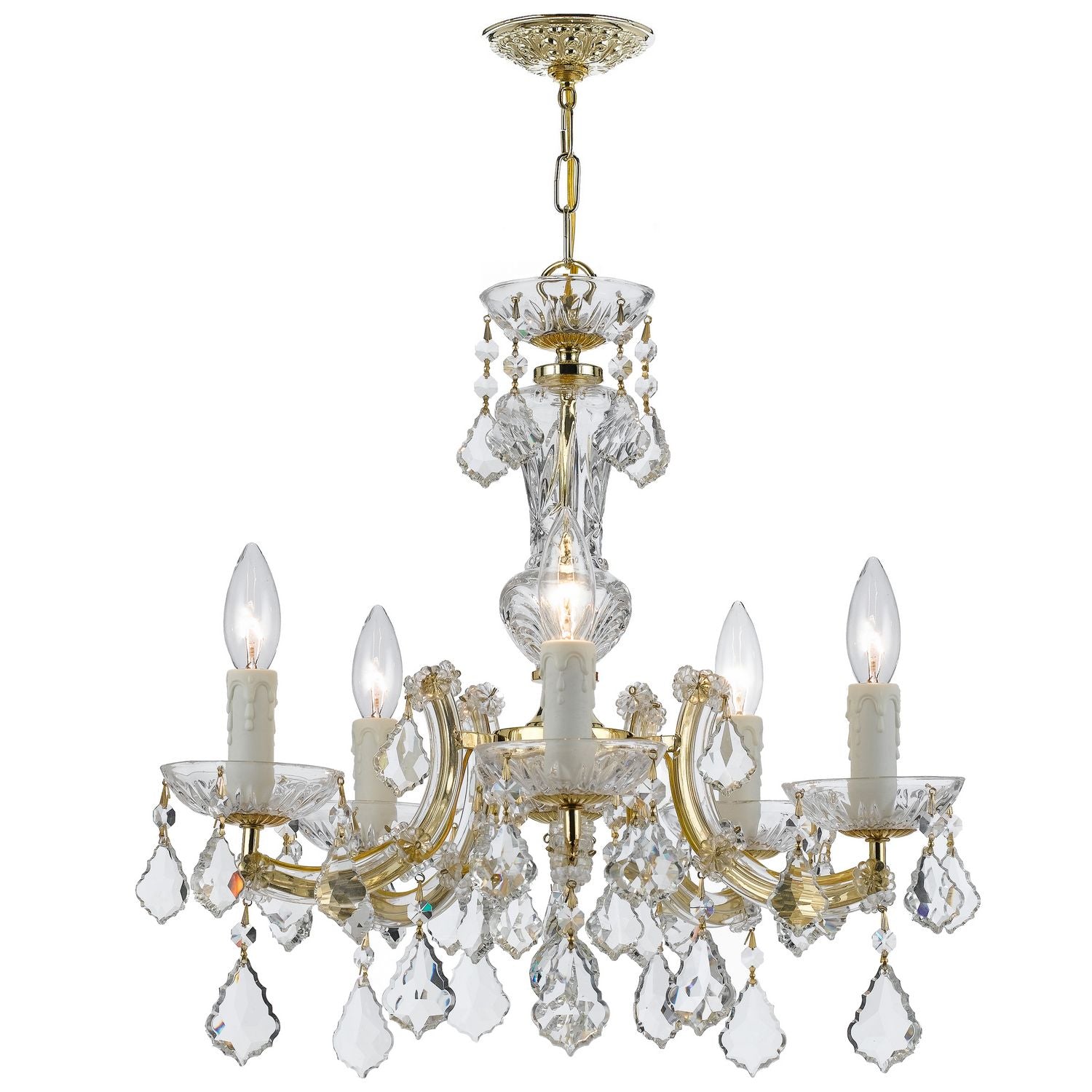 Crystorama - 4376-GD-CL-MWP - Five Light Mini Chandelier - Maria Theresa - Gold