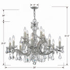 Crystorama - 4379-CH-CL-MWP - 12 Lumières Suspendu - Maria Theresa - Chrome poli