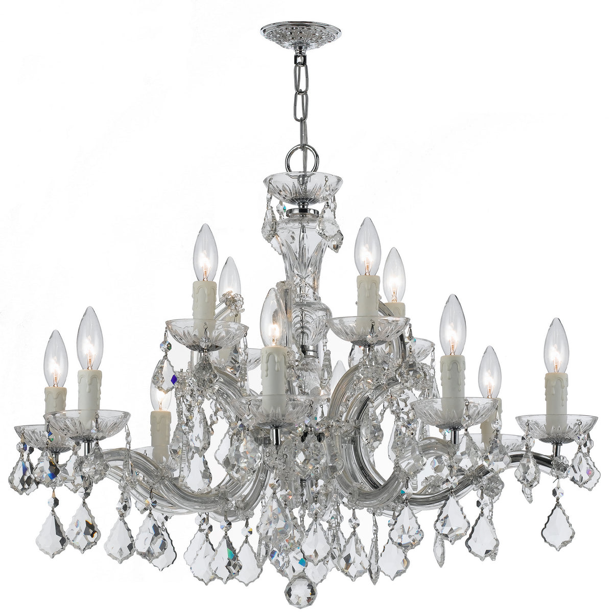 Crystorama - 4379-CH-CL-MWP - 12 Lumières Suspendu - Maria Theresa - Chrome poli
