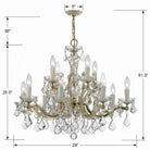 Crystorama - 4379-GD-CL-MWP - 12 Lumières Suspendu - Marie-Thérèse - Or