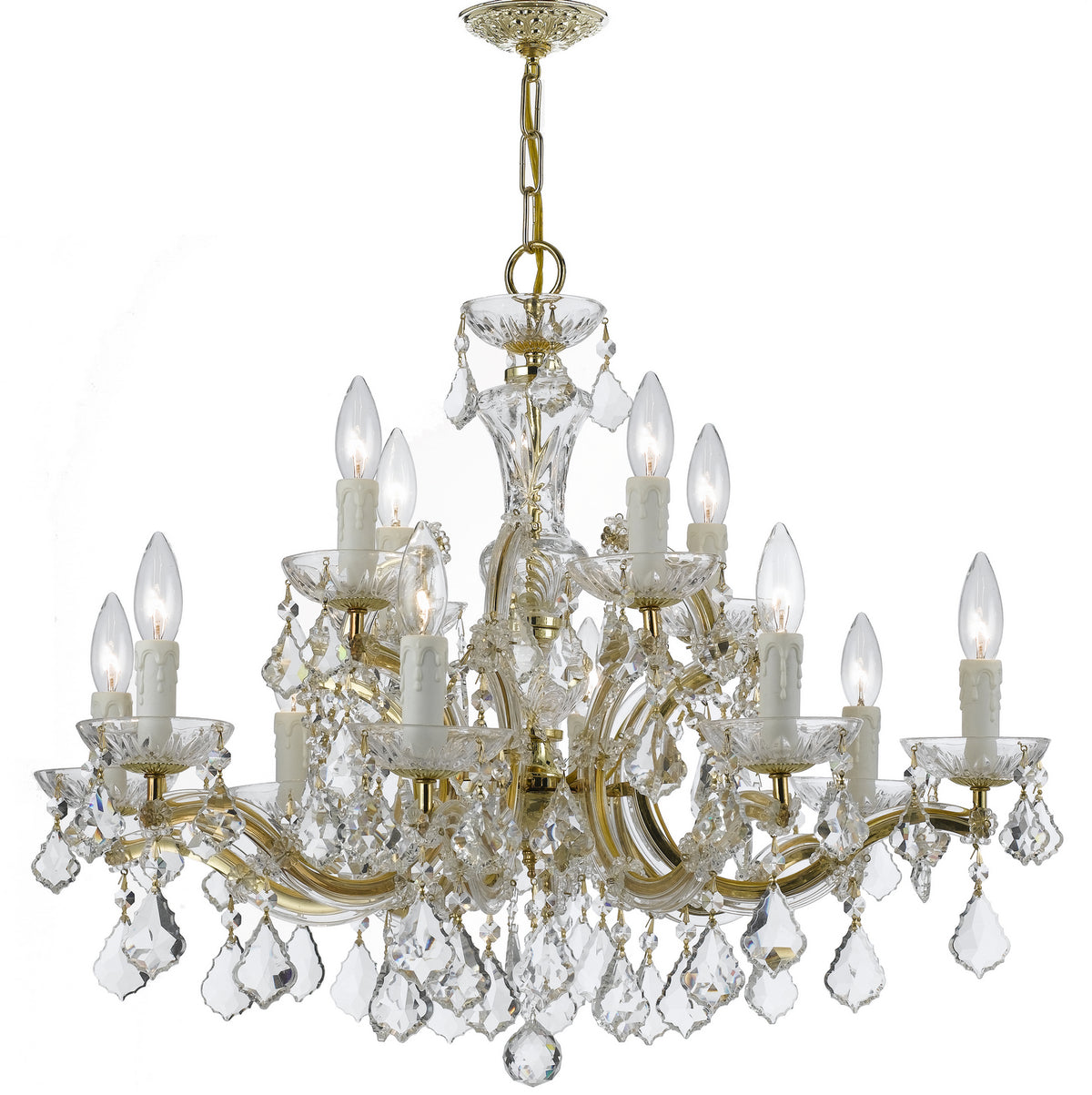 Crystorama - 4379-GD-CL-MWP - 12 Lumières Suspendu - Marie-Thérèse - Or
