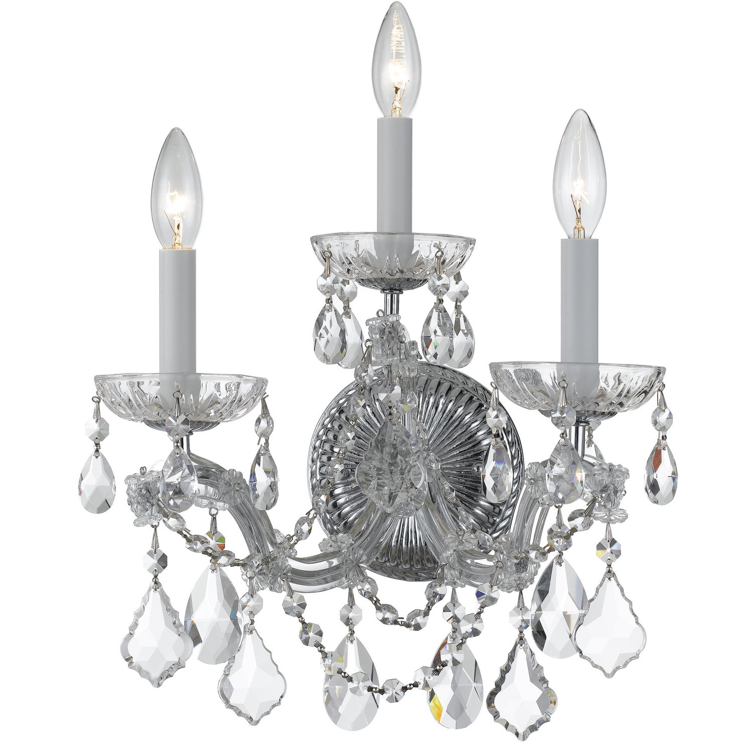 Crystorama - 4403-CH-CL-MWP - Trois lumières Murale - Maria Theresa - Chrome poli
