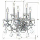 Crystorama - 4404-CH-CL-MWP - Cinq lumières Murale - Maria Theresa - Chrome poli