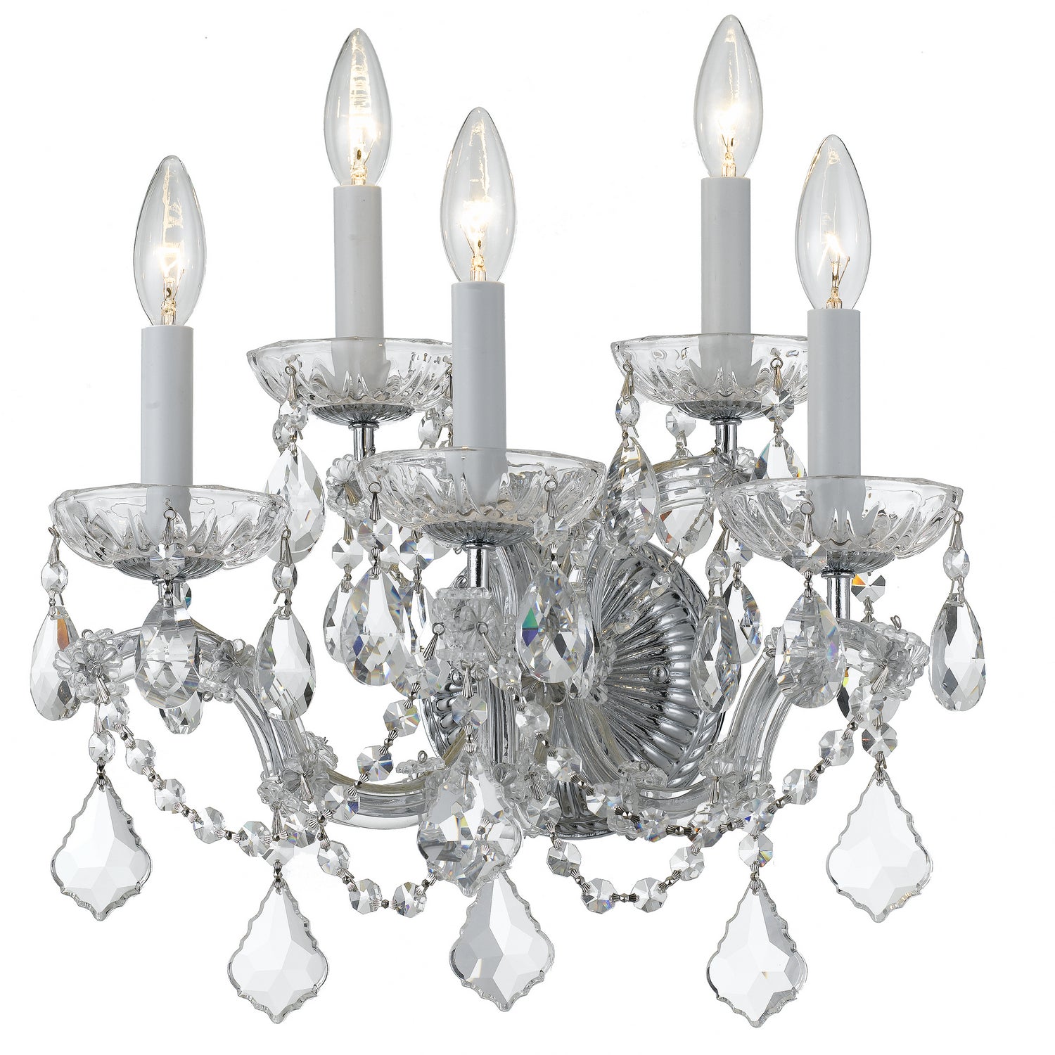 Crystorama - 4404-CH-CL-MWP - Cinq lumières Murale - Maria Theresa - Chrome poli