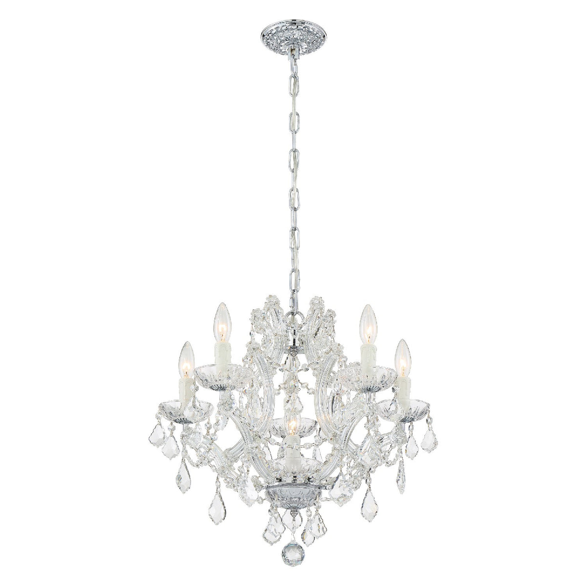 Crystorama - 4405-CH-CL-I - Six Light Mini Chandelier - Maria Theresa - Polished Chrome