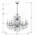Crystorama - 4408-CH-CL-MWP - Nine Light Chandelier - Maria Theresa - Polished Chrome