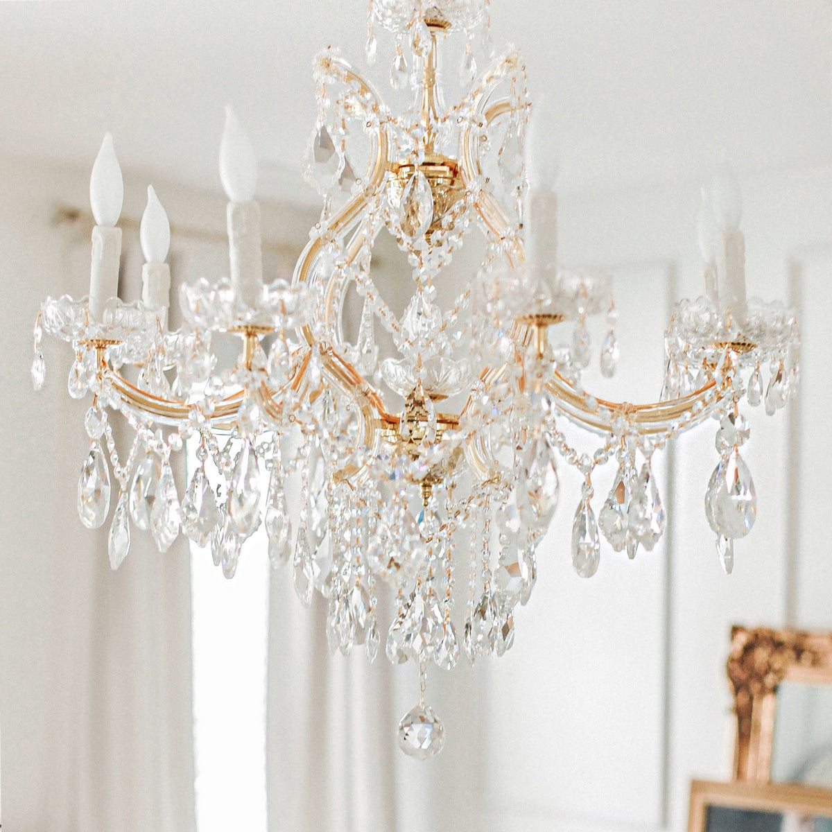 Crystorama - 4408-GD-CL-MWP - Neuf Lumières Suspendu - Marie-Thérèse - Or
