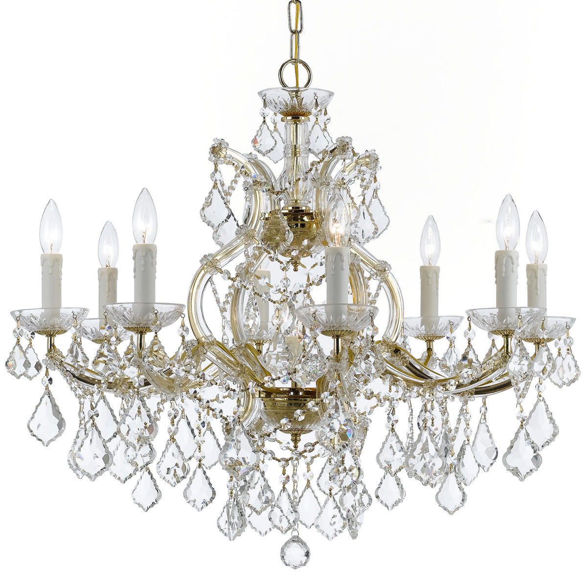 Crystorama - 4408-GD-CL-MWP - Neuf Lumières Suspendu - Marie-Thérèse - Or