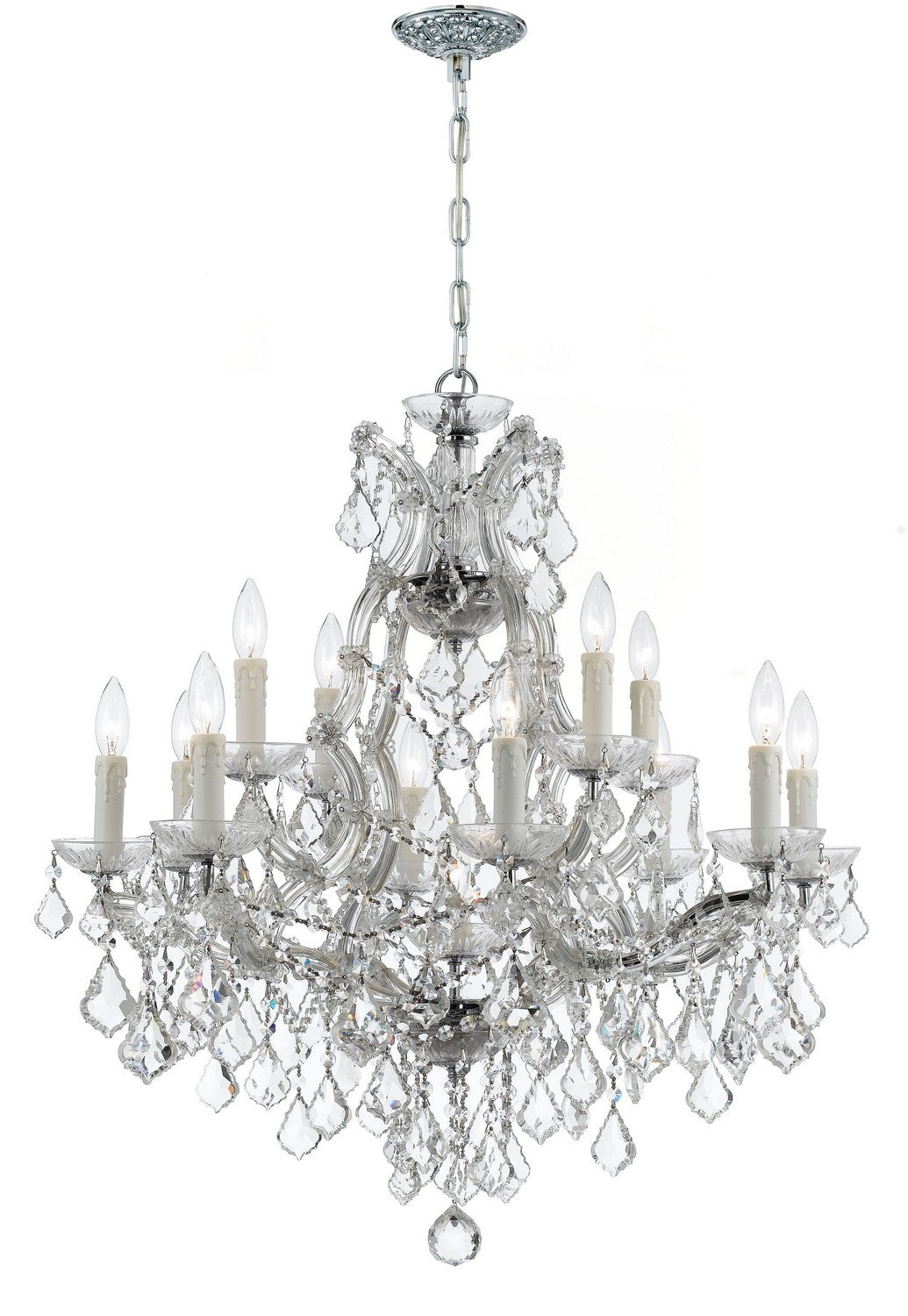 Crystorama - 4412-CH-CL-I - 13 Lumière Suspendu - Maria Theresa - Chrome poli
