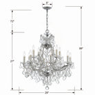 Crystorama - 4412-CH-CL-SAQ - 13 Lumière Suspendu - Maria Theresa - Chrome poli
