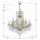 Crystorama - 4412-GD-CL-SAQ - 13 Lumière Suspendu - Marie-Thérèse - Or