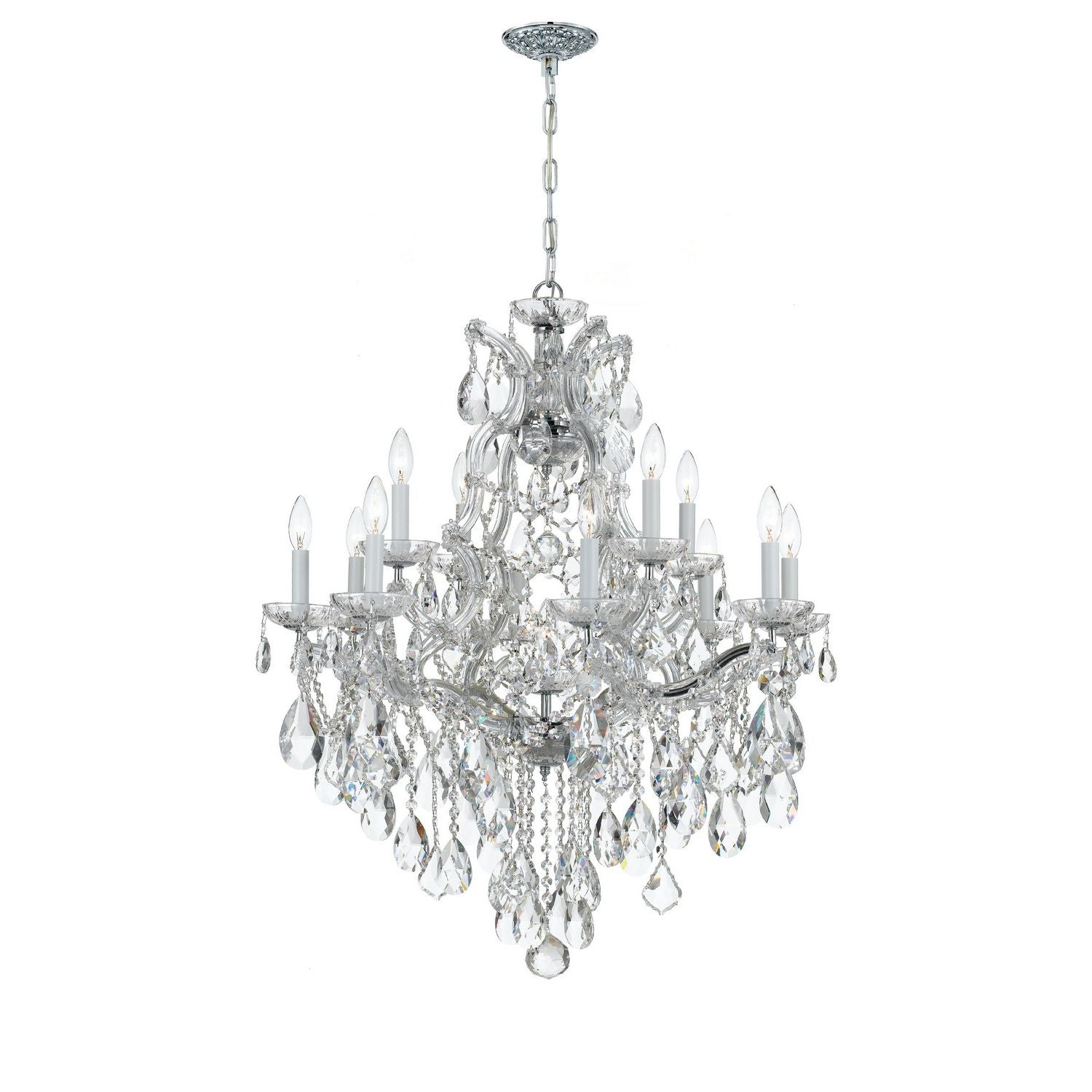 Crystorama - 4413-CH-CL-MWP - 13 Light Chandelier - Maria Theresa - Polished Chrome