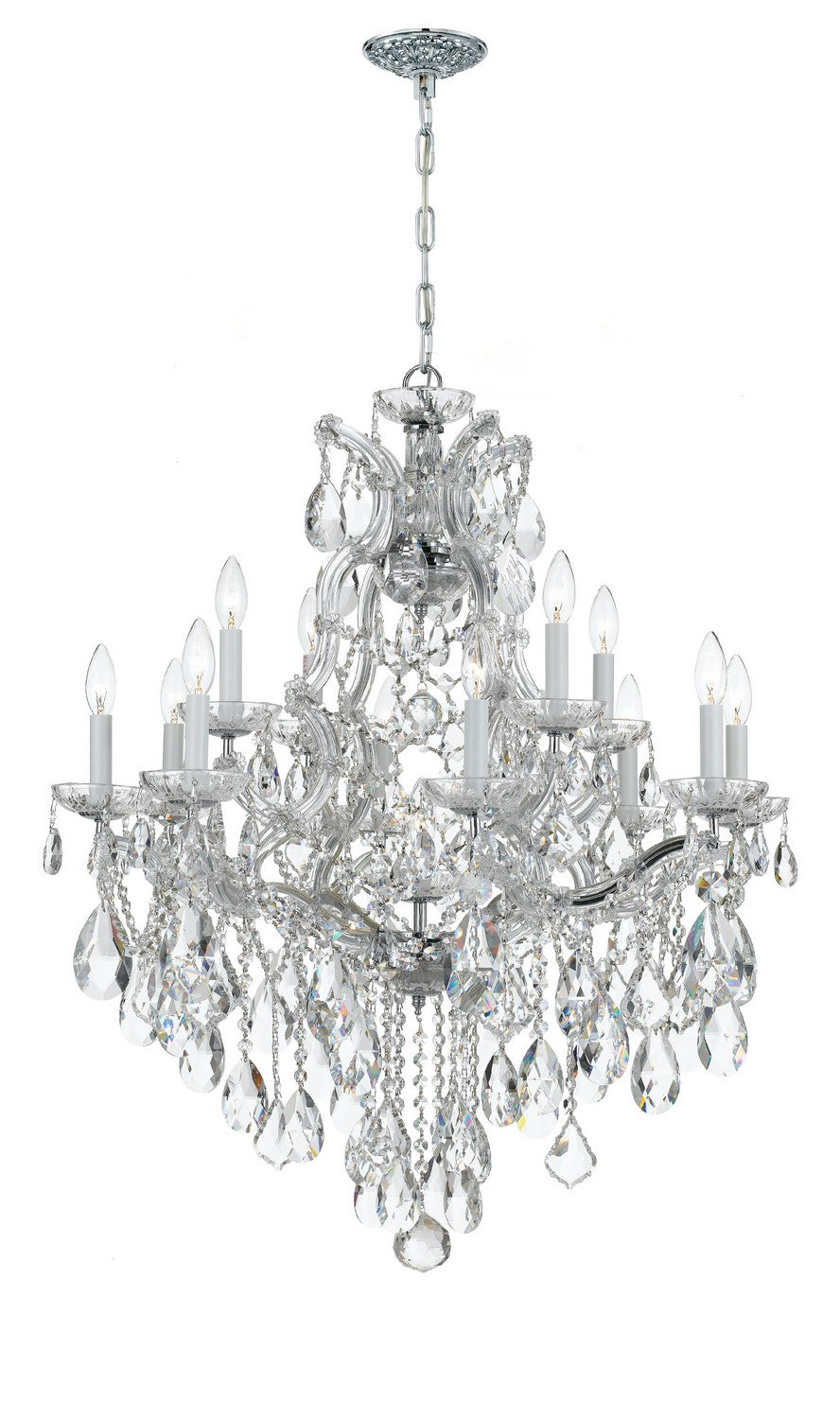 Crystorama - 4413-CH-CL-MWP - 13 Lumières Suspendu - Maria Theresa - Chrome poli