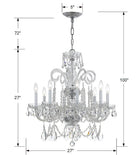 Crystorama - 5008-CH-CL-MWP - Huit lumières Suspendu - Cristal traditionnel - Chrome poli