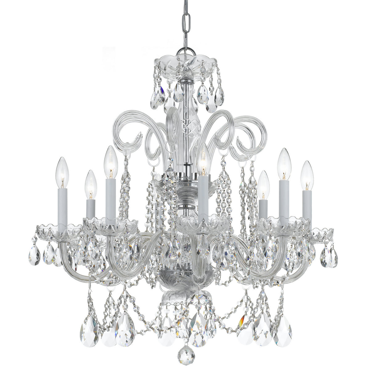 Crystorama - 5008-CH-CL-MWP - Huit lumières Suspendu - Cristal traditionnel - Chrome poli