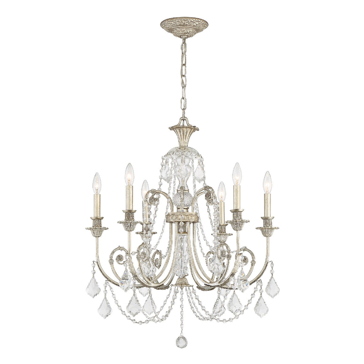 Crystorama - 5116-OS-CL-I - Six lumières Suspendu - Regis - Olde Silver