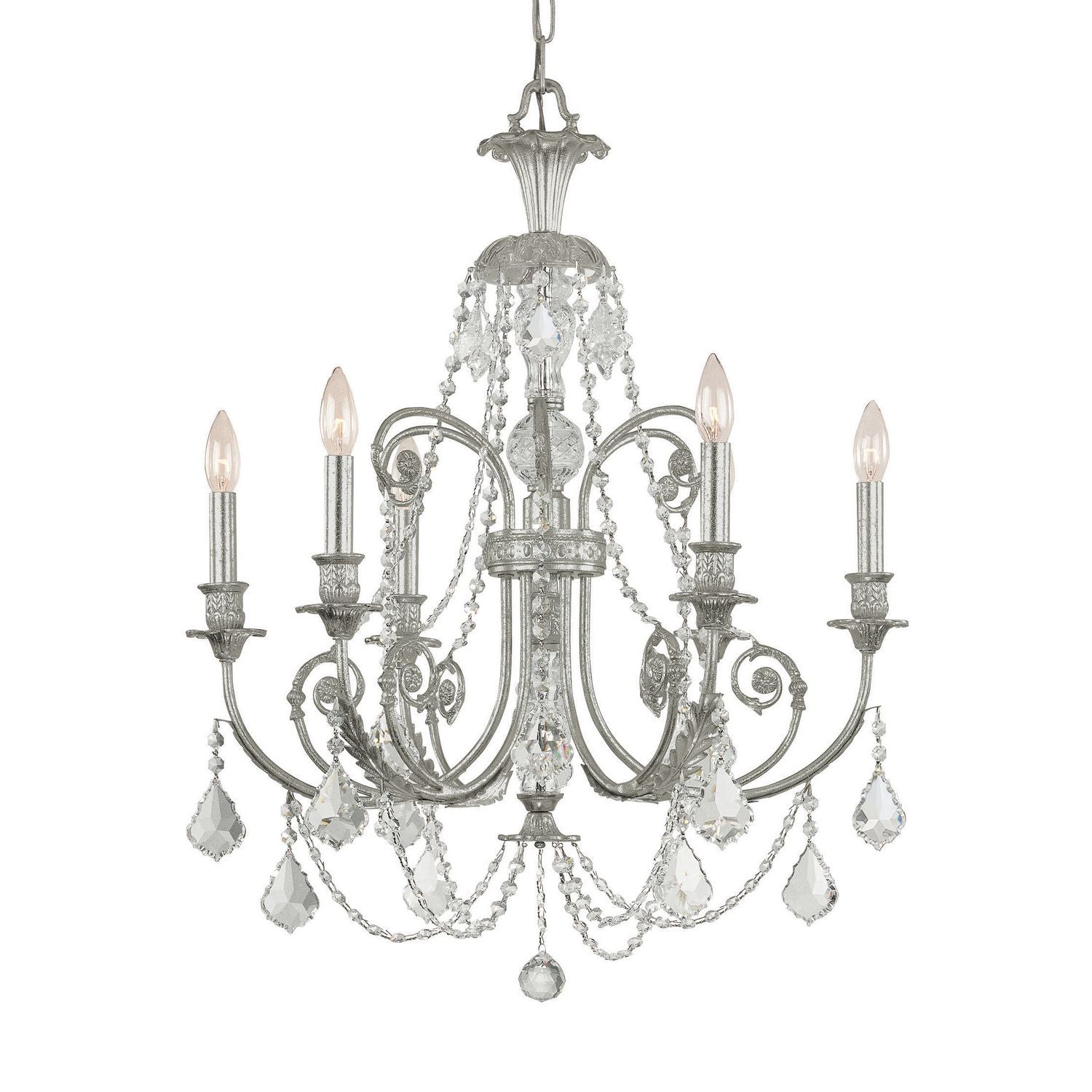 Crystorama - 5116-OS-CL-I - Six lumières Suspendu - Regis - Olde Silver