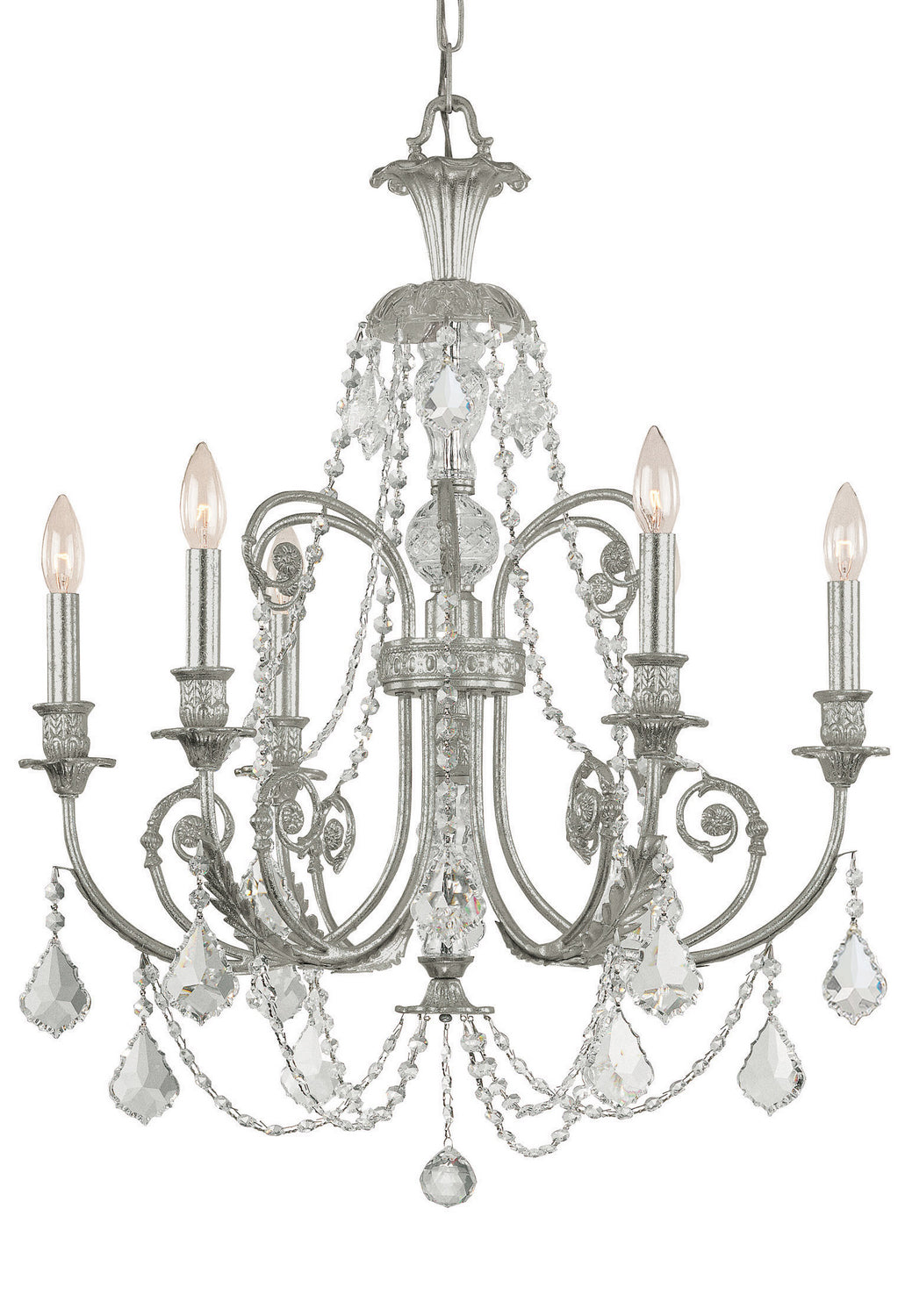 Crystorama - 5116-OS-CL-I - Six lumières Suspendu - Regis - Olde Silver