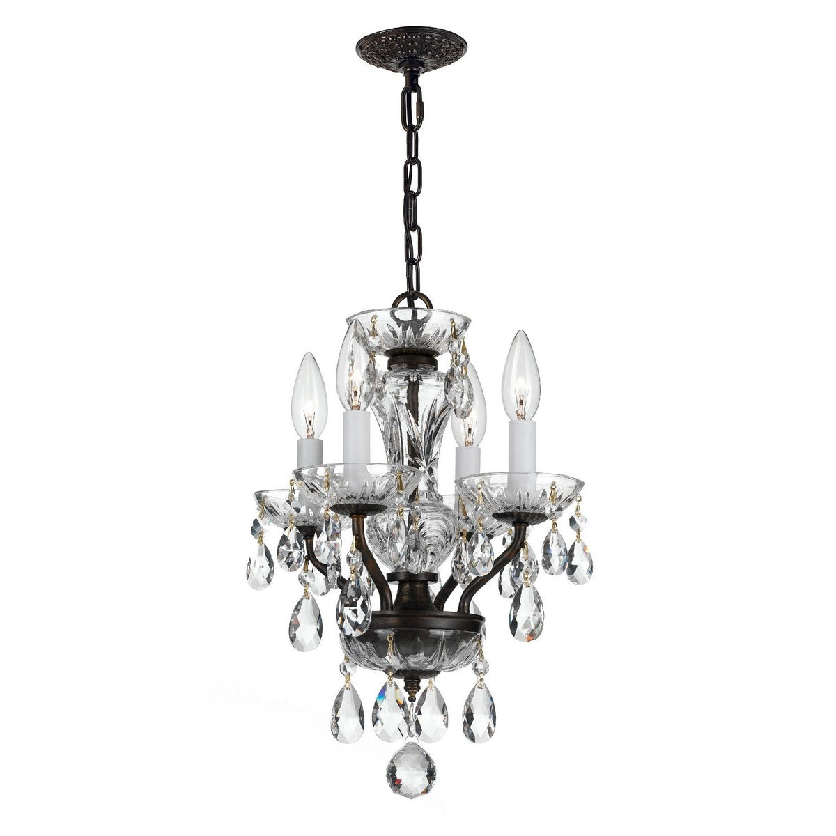 Crystorama - 5534-EB-CL-I - Four Light Mini Chandelier - Welton - English Bronze