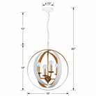 Crystorama - 584-MT-GA - Mini lampe à quatre lumières Suspendu - Luna - Blanc mat + Or antique
