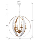 Crystorama - 585-MT-GA - Six lumières Suspendu - Luna - Blanc mat + Or antique