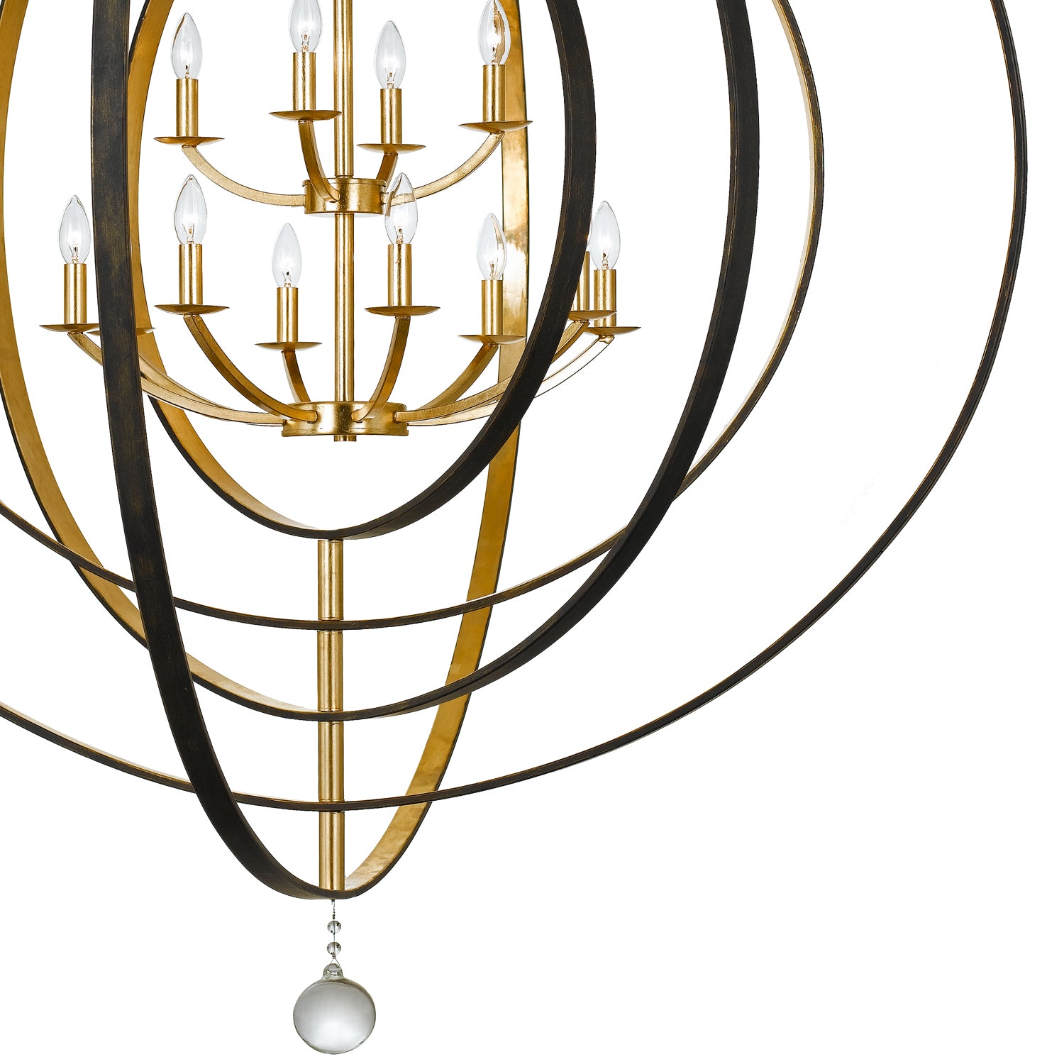 Crystorama - 590-EB-GA - 12 Light Chandelier - Luna - English Bronze + Antique Gold