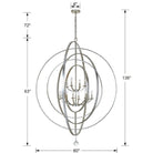 Crystorama - 590-SA - 12 Lumières Suspendu - Luna - Argent antique