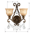 Crystorama - 7502-BU-CL-MWP - Deux lumières Murale - Norwalk - Bronze Umber