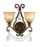 Crystorama - 7502-BU-CL-MWP - Deux lumières Murale - Norwalk - Bronze Umber