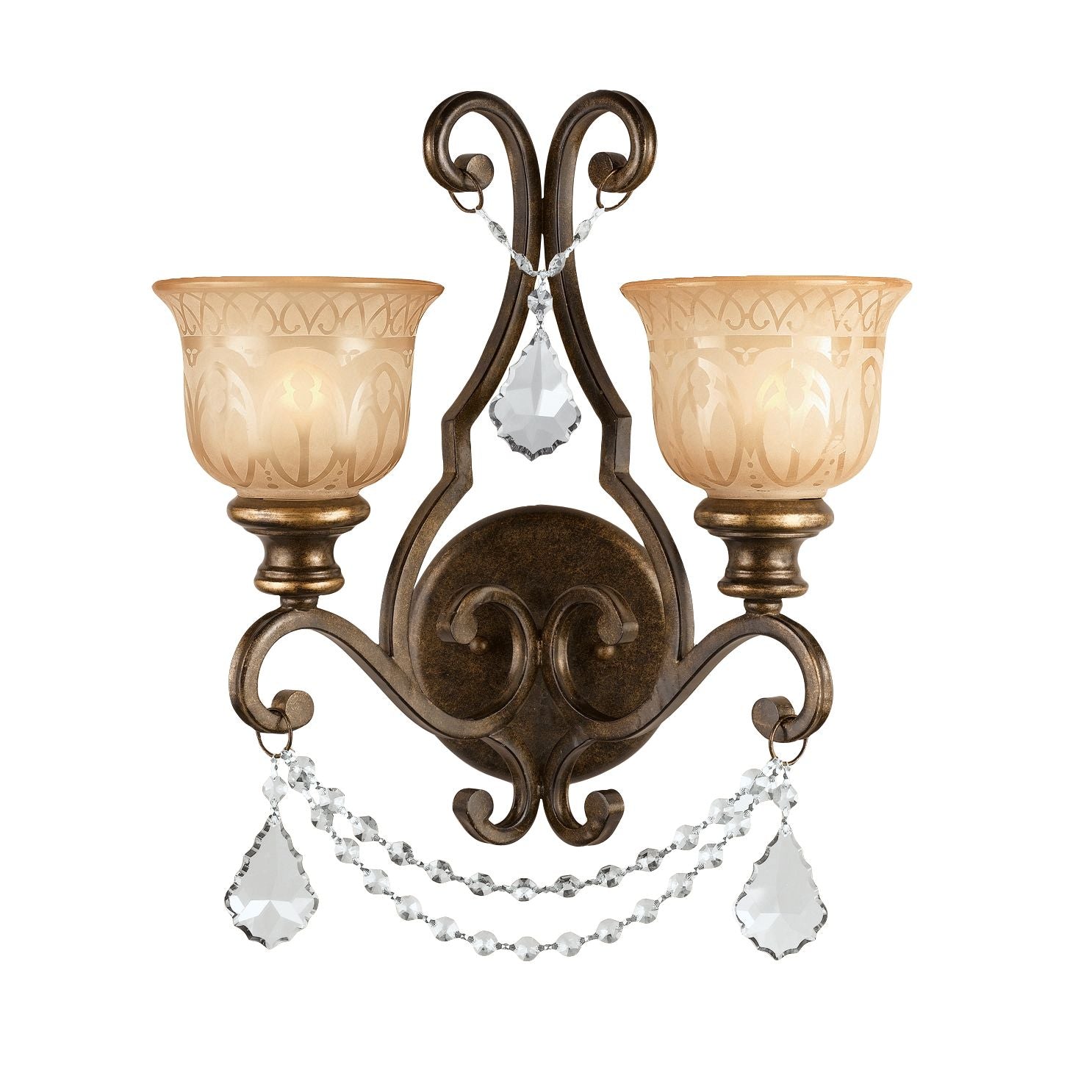 Crystorama - 7502-BU-CL-MWP - Two Light Wall Sconce - Norwalk - Bronze Umber