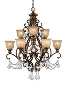 Crystorama - 7509-BU-CL-MWP - Neuf Lumières Suspendu - Norwalk - Bronze Umber
