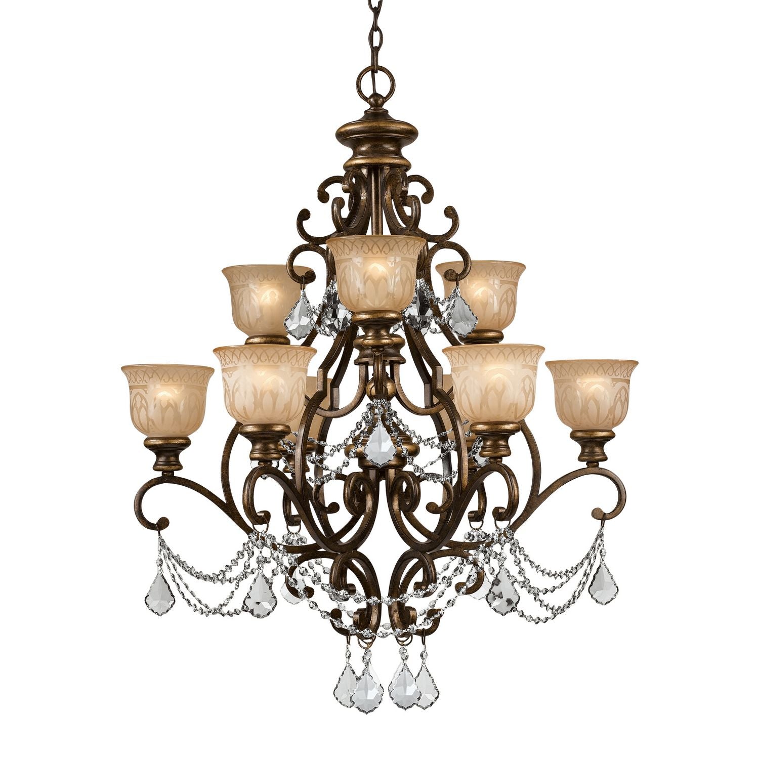 Crystorama - 7509-BU-CL-MWP - Nine Light Chandelier - Norwalk - Bronze Umber