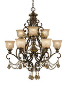 Crystorama - 7509-BU-GT-MWP - Neuf Lumières Suspendu - Norwalk - Bronze Umber