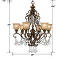Crystorama - 7516-BU-CL-MWP - Six lumières Suspendu - Norwalk - Bronze Umber
