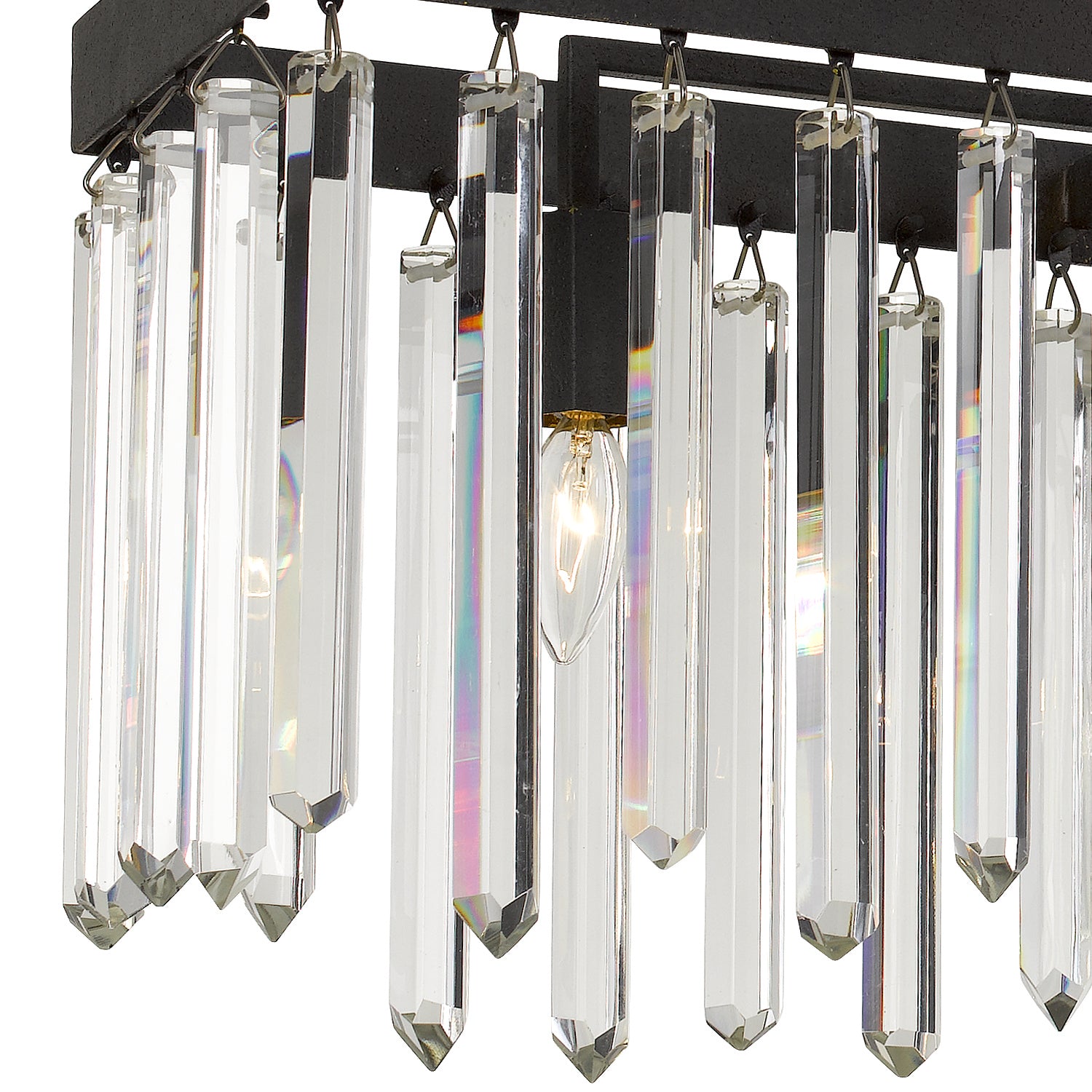 Crystorama - 8407-FB - Six Lumières Suspendu - Hollis - Bronze forgé
