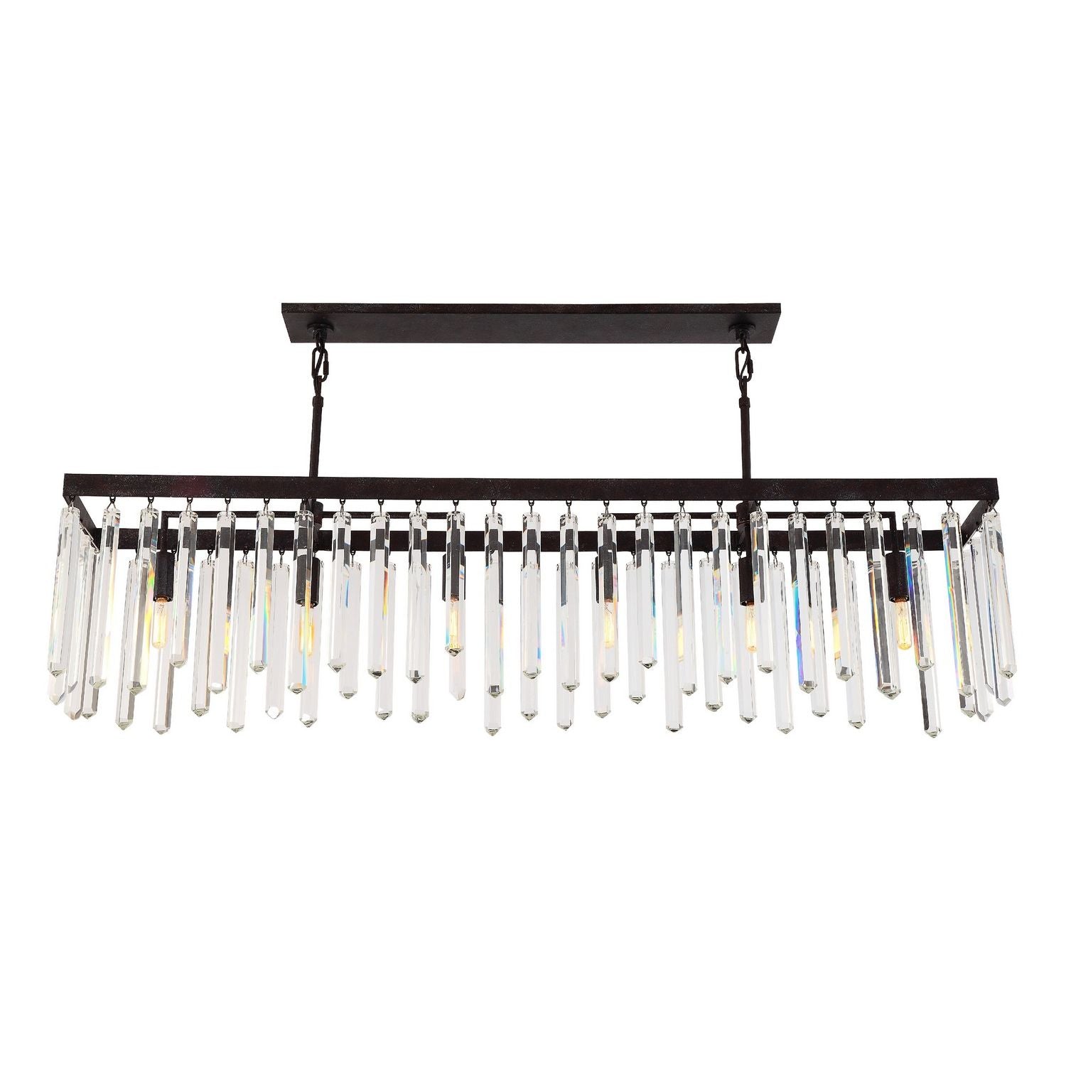 Crystorama - 8407-FB - Six Lumières Suspendu - Hollis - Bronze forgé