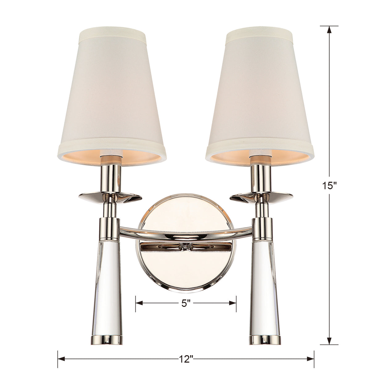 Crystorama - 8862-PN - Two Light Wall Sconce - Baxter - Polished Nickel
