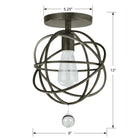 Crystorama - 9220-EB_PLAFOND - Plafonnier semi-éclairé à une lumière Plafonnier - Solaris - Bronze anglais