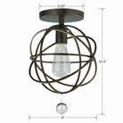 Crystorama - 9220-EB_PLAFOND - Plafonnier semi-éclairé à une lumière Plafonnier - Solaris - Bronze anglais