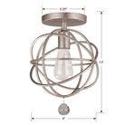 Crystorama - 9220-OS_CEILING - Plafonnier semi-lumineux à une lumière Plafonnier - Solaris - Vieil Argent