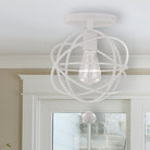Crystorama - 9220-WW_PLAFOND - Plafonnier semi-éclairé Plafonnier - Solaris - Blanc mouillé