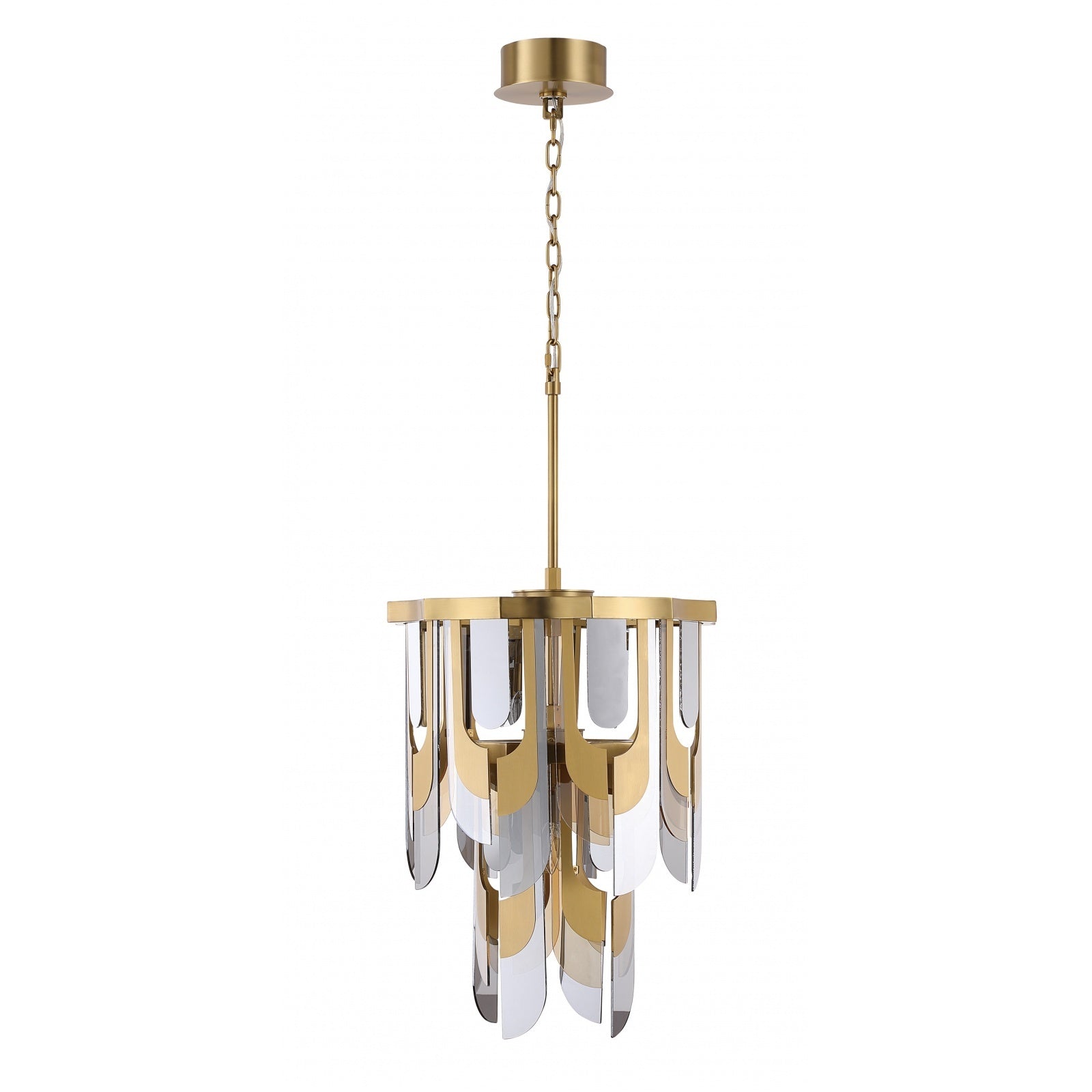 Éclairage d'avenue - HF7171-AGB - Sept lampes Suspension - Paramount - Laiton vieilli
