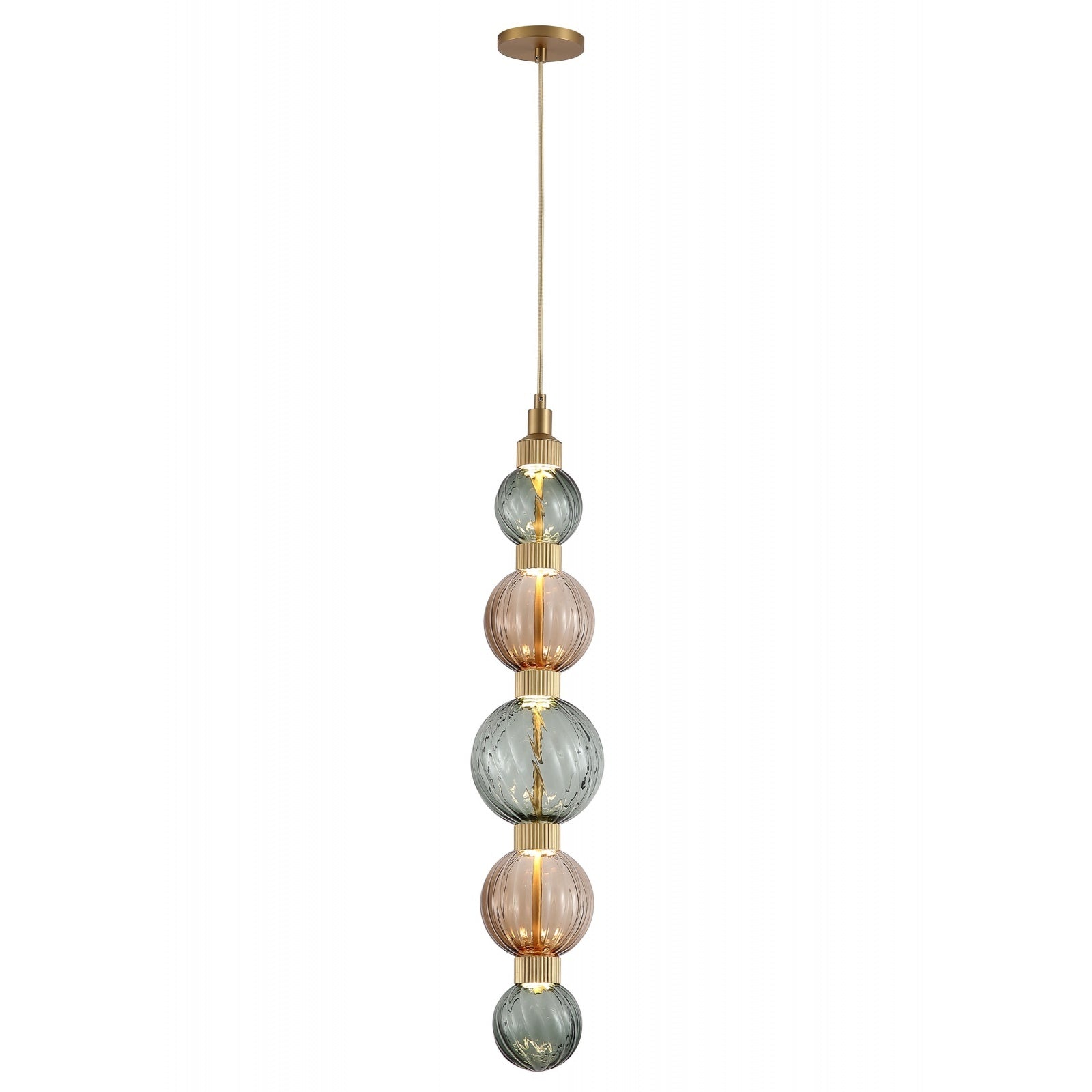 Avenue Lighting - HF7960-AB-GBG - LED Pendant - Zayna - Aged Brass