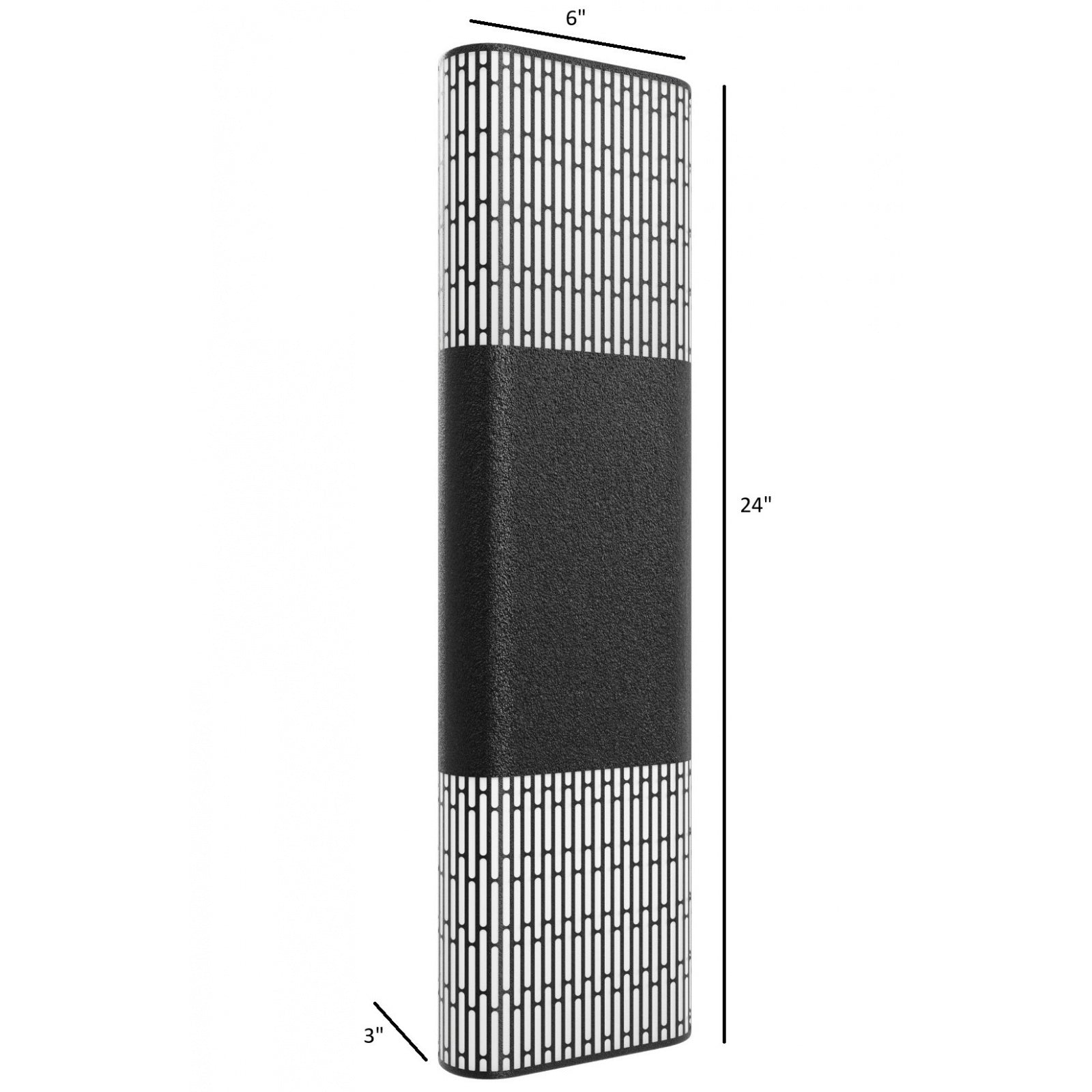 Avenue Outdoor LED Wall Sconce AV2324-BLK installed on stucco exterior — lattice pattern casts woven shadow on surrounding wall